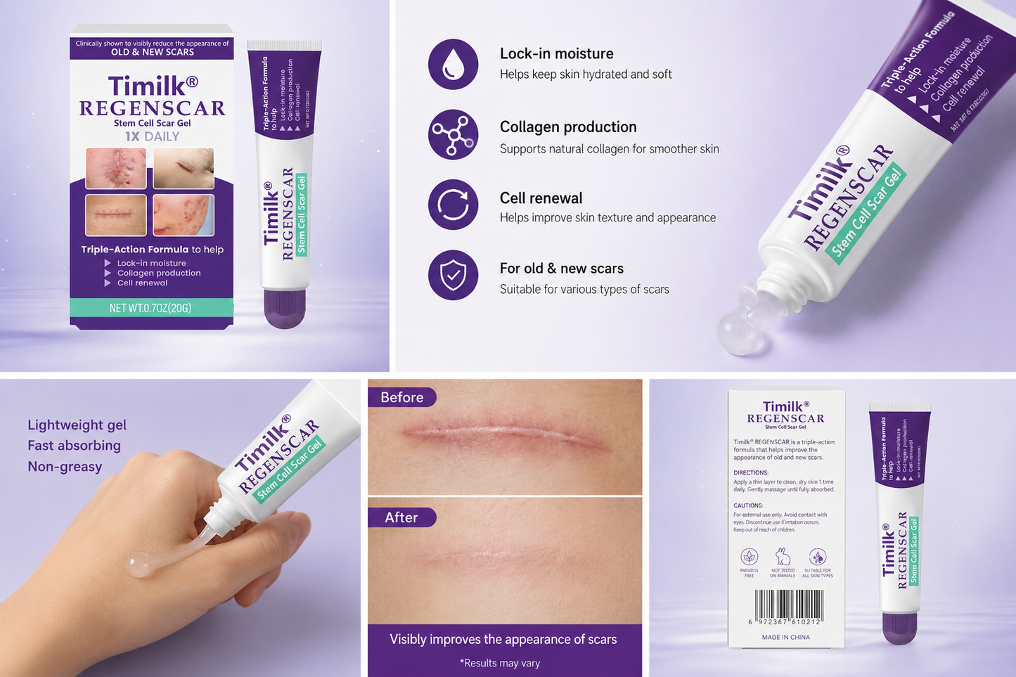 Timilk® REGENSCAR Stem Cell Scar Gel